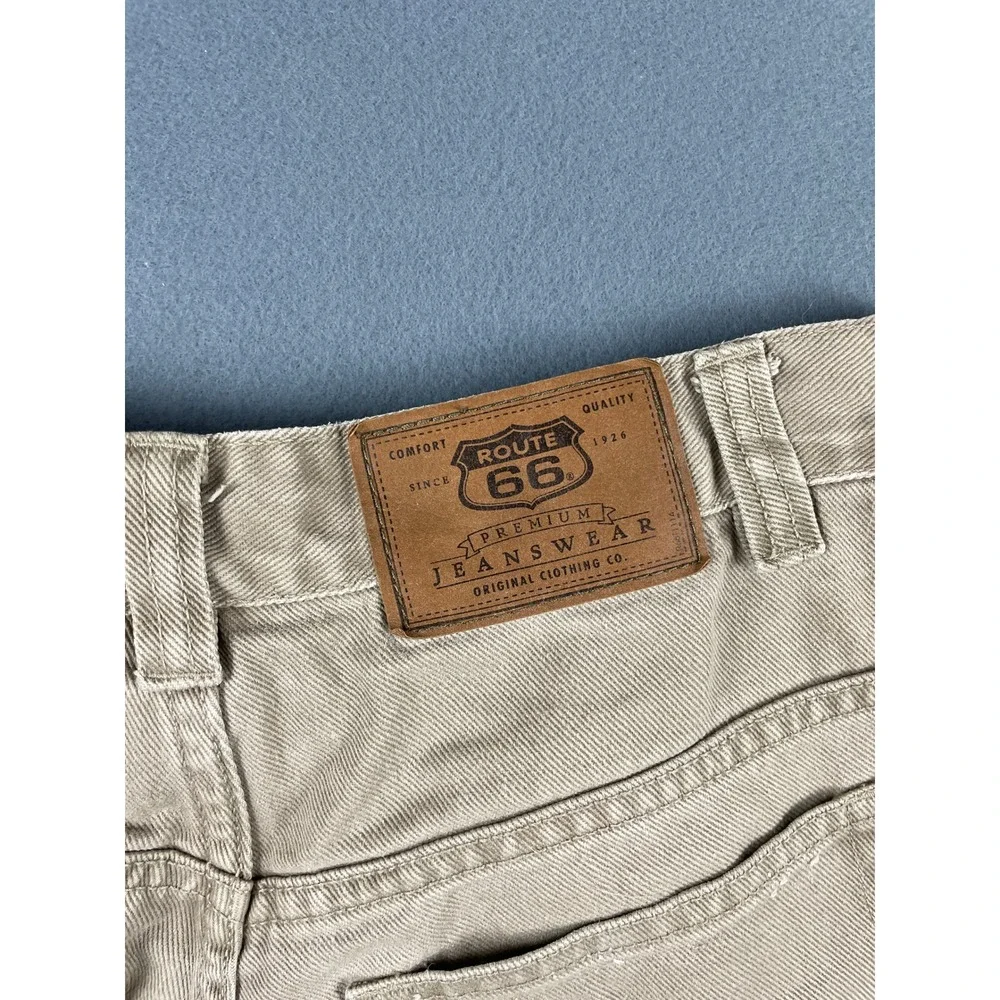 Route 66 Relaxed Fit Walking Shorts Gorpcore Streetwear Vintage‎ Khaki Cotton 30